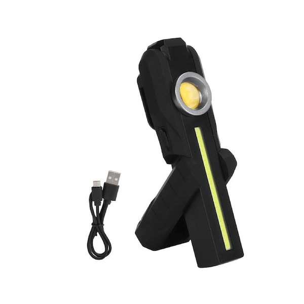 200lm High Bright LED Flashlight USB Rechargeable Torch Light with Magnet for Camping Orange