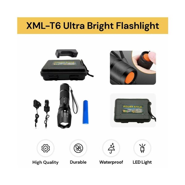 Portable 500lm High Bright LED Flashlight USB Rechargeable Torch Light with Magnet for Camping