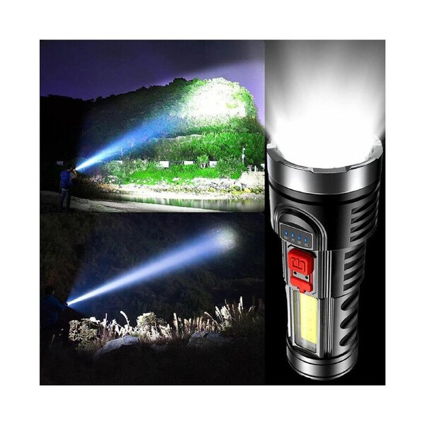 12000000lm Led Flashlight Super Bright Torch Usb Rechargeable Camp Lamp 4 Modes