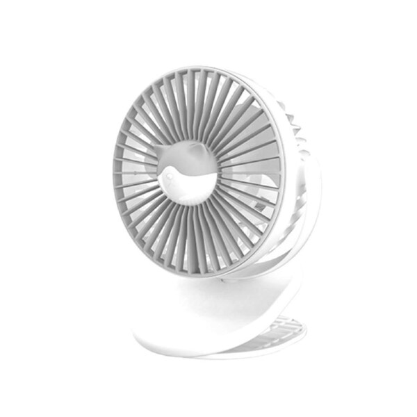 Cooling Fan 3 Speeds 360 Degree Rotatable Strong Airflow Desk Fan for Home-White