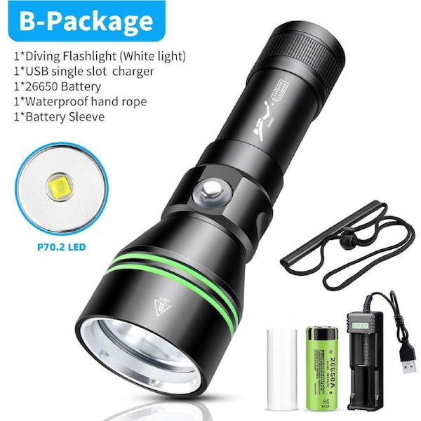 LED Aluminum Bright Torch L2 Outdoor Waterproof Charging Cycling Climbing Camping Light