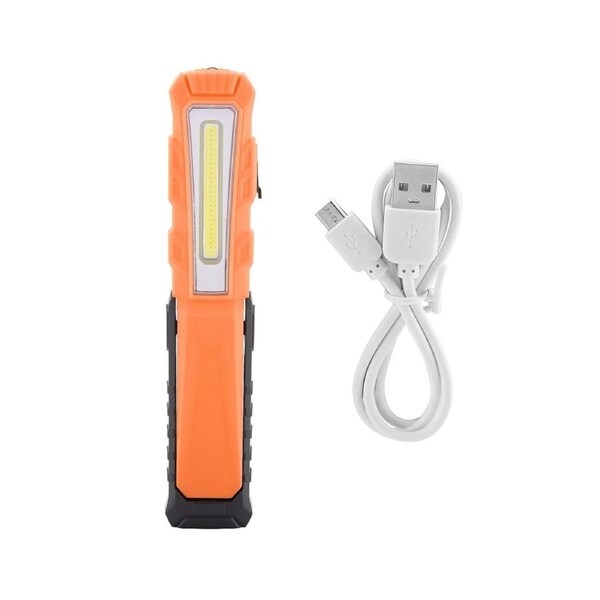 COB Small Flashlight Rechargeable 4 Gears 500lm Keychain Light with Folding Bracket for Fishing Camping Hiking