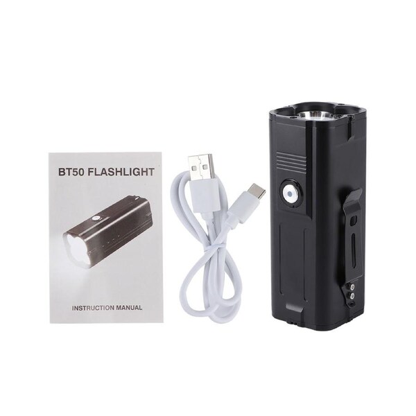 P50 LED Flashlight Battery Indicate USB Charging 20W Ultra Bright Flashlight for Outdoor Lighting