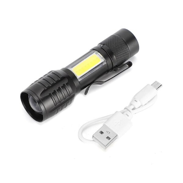High Bright USB Pocket Torch LED Flashlight for Outdoor Camping Emergency