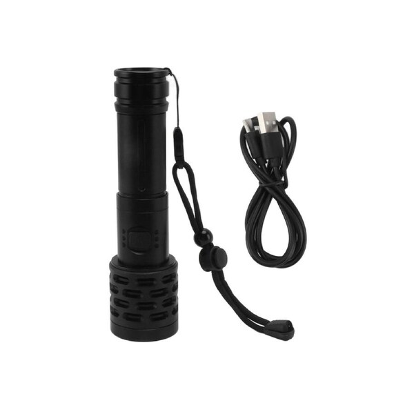 High Bright Solar Powered LED Torch USB Charging Waterproof Flashlight for Travel Emergency