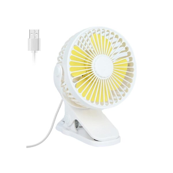 USB Fan Spiral Blades Low Desk Fan Living Room Supply-White - White