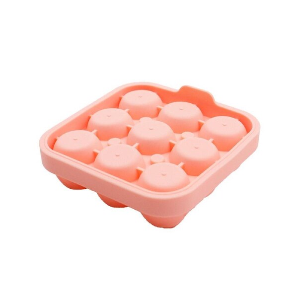 Ice Cube Mold Rose Shape Easy to Release Silicone Removable Lid Ice Tray for Whiskey-Pink