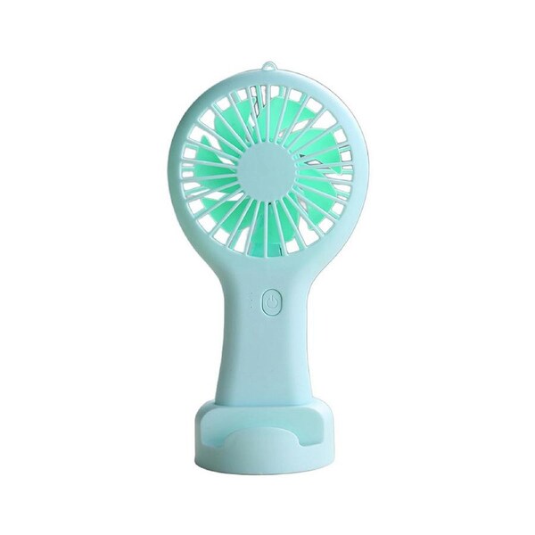 1 Set Handheld USB Fan with Base Set for Student-Green
