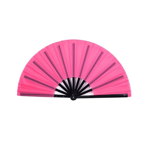 Chinese Folding Fan Solid Colour Comfortable Grip Smooth Opening Closing Tai Chi Fan Elegant Classical Dance Accessory-Rose Red - Rose Red