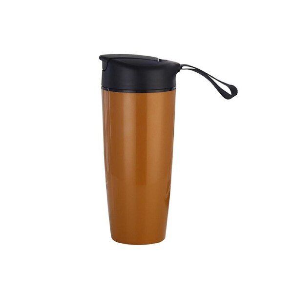 500ml Thermal Cup Rust-resistant Ceramics Liner Stainless Steel Portable Car Vacuum Flask for Outdoor-Dark Yellow