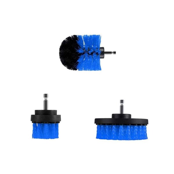 3pcs Grout Power Scrubber Cleaning Drill Brush Tub Cleaner Combo Tool Kit - Blue