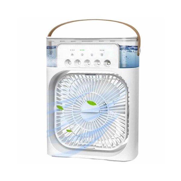 Portable Misting Fan Mini Air Cooler 3 Speeds Powerful USB Desk Fan-White