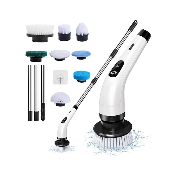 8-in-1 Electric Spin Scrubber Cordless Cleaning Brush Set