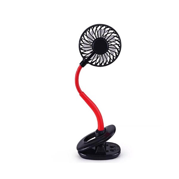 Clip on Mini Fan Portable USB Rechargeable Desk Fan Cooling Fan-Black