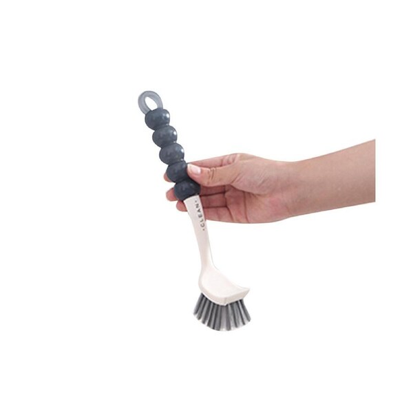 1Pc Kitchen Dish Cleaning Brush with Long Handle Hanging Hole Pot Brushes(Square, Grey)