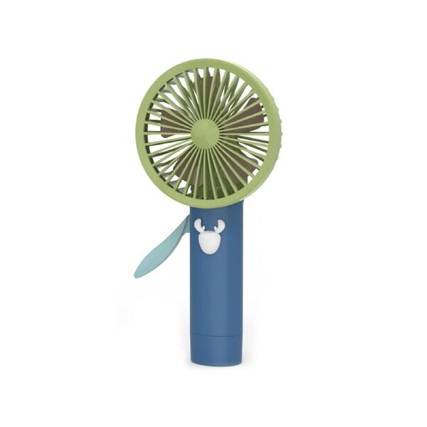 1 Set F30 Mini Fan Silent Cool Rechargeable Cartoon Animal Office Pocket Manual Press Fan for Daily Use-Style 2