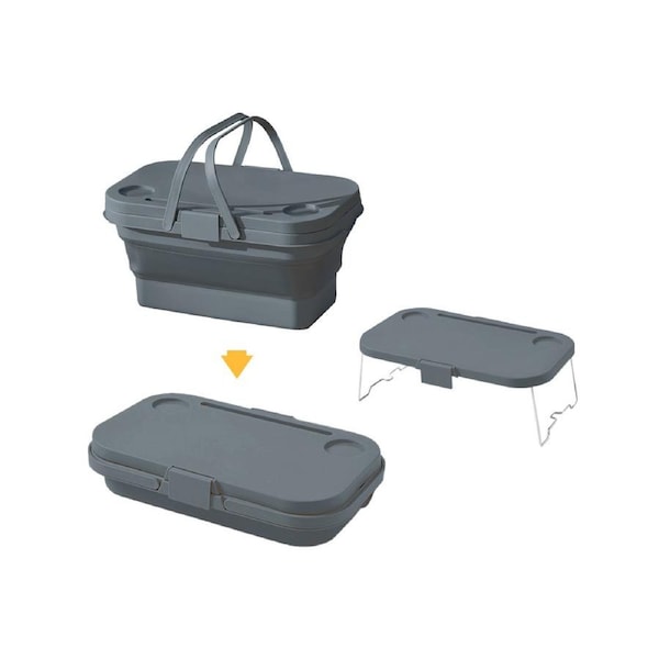 Foldable Picnic Basket - Grey