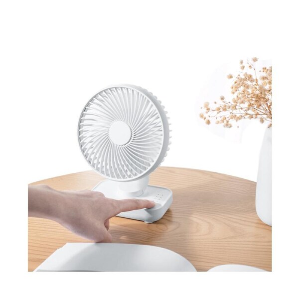 Desk Table Fan USB Small Air Circulator Quiet Dorm Mini Portable 4-Speed Fan-White