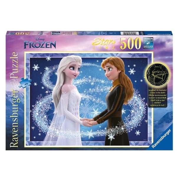 Ravensburger Disney Frozen Sisters Anna and Elsa Starline Glow in the Dark 500 Piece Jigsaw Puzzle