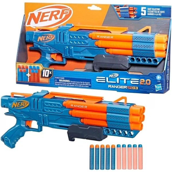 NERF Elite 2.0 Ranger PD-5 Blaster Ages 8+ New Toy Gun Play Fire 5 Darts Gift