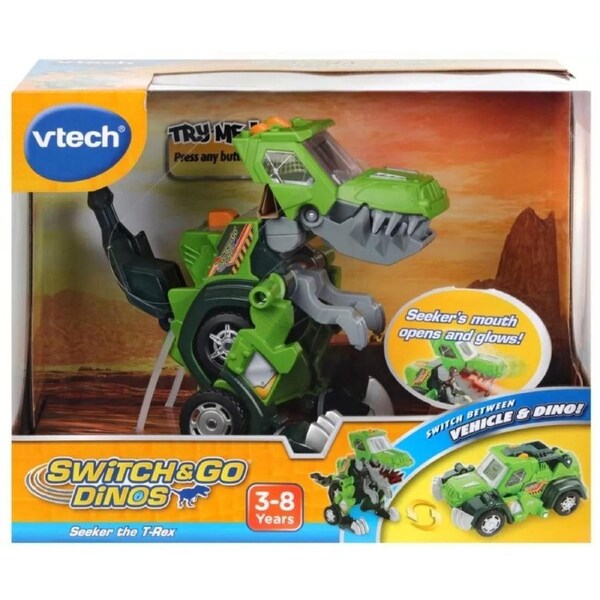 VTech Switch & Go Dinos Seeker the T-Rex Toy dino Car transformer Dinosaur Play