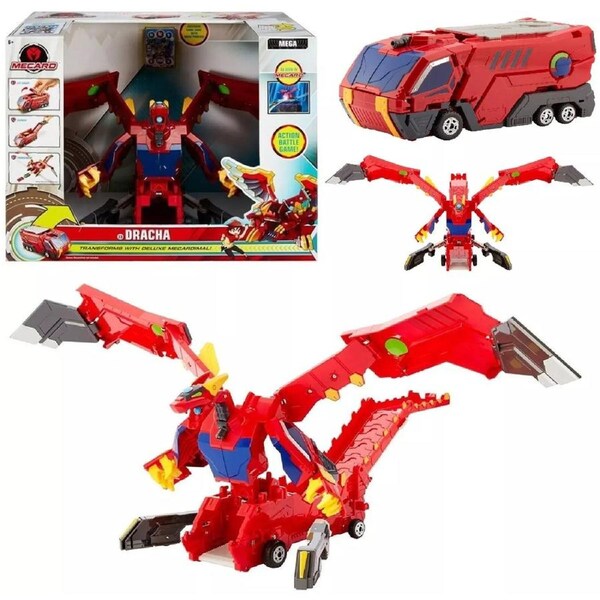 Turning MeCard Mega Drakona Mecardimal Ages 6+ New Toy Dragon Car Truck Robot