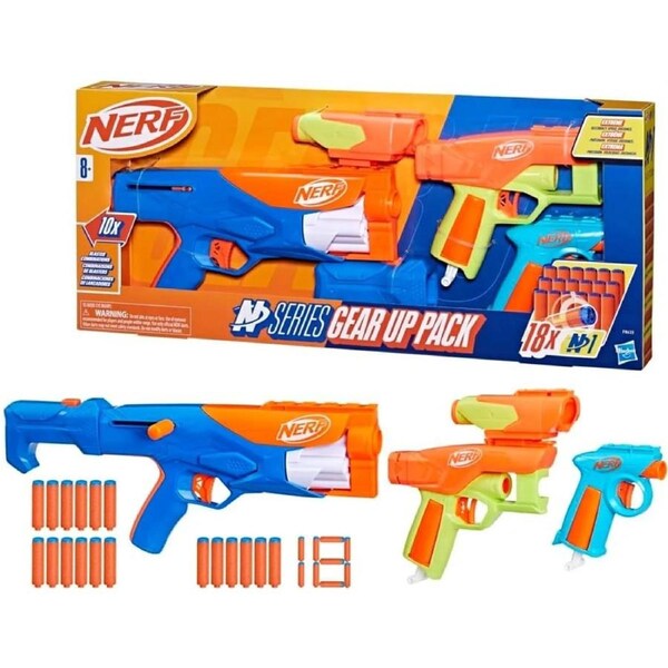 NERF N-Series Ultimate Gear Pack 3 Blasters with Scope & Stock Ages 8+ New Toy