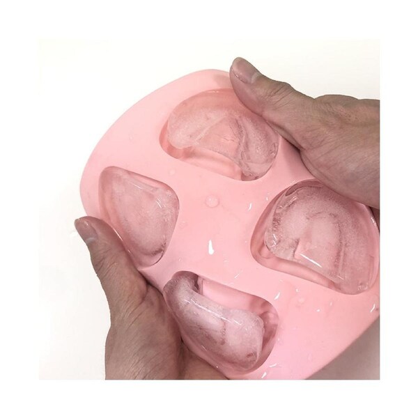 Ice Cube Tray BPA Free Refrigerator safe Denture Shaped Funny Jelly Form Maker for Kitchen-Pink