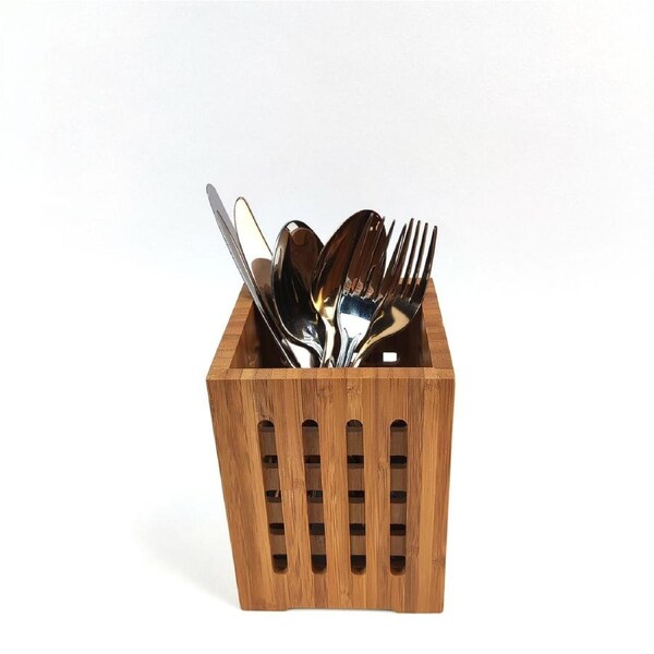 Bamboo Cutlery Holder