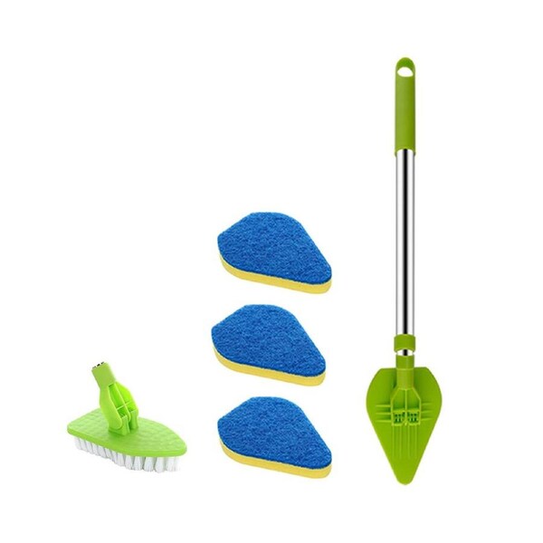 Long Handle Cleaning Brush Tub and Tile Scrub Brush Set