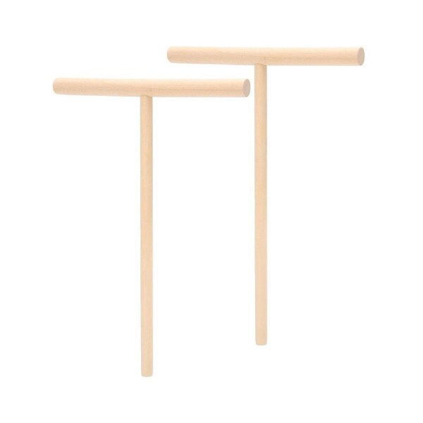 2Pcs TShaped Wooden Pancake Batter Spreader Crepe Spreader Spatula for Kitchen Use