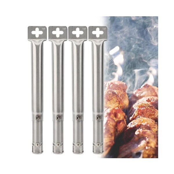 4pcs Universal Adjustable Stainless Steel Bbq Gas Grill Replacement Straight Pipe Tube Burner