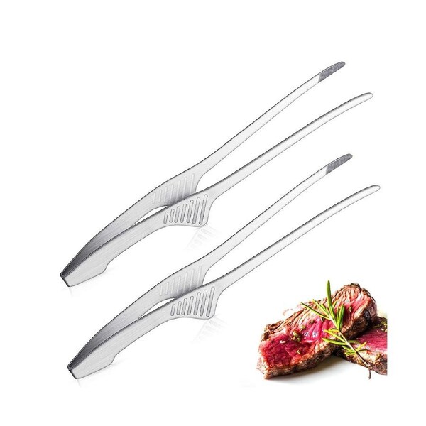 BBQ Tongs Self-Standing Grill Tongs Non-Slip Cooking Utensils Stainless Steel Tongs for Salad, Barbecue, Buffet