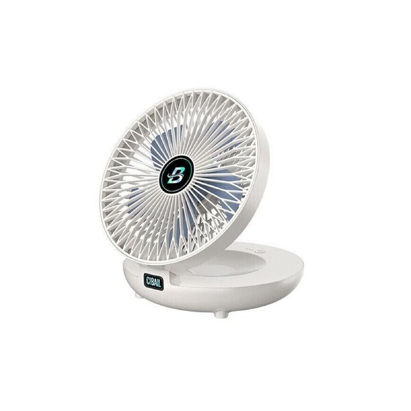 3 Speed Household Wall Hanging Fan Dual Use Rechargeable Kitchen Fan Foldable-White