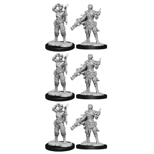 3x 2pc Starfinder Deep Cuts Unpainted Miniatures Human Mechanic Figure