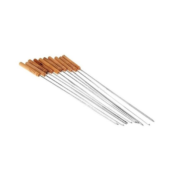 10/12 Pcs Outdoor Picnic BBQ Barbecue Skewers Roast Stick Stainless Steel Needle-10 Pcs