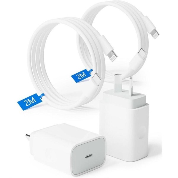 [2 Pack] 20W USB C Wall Fast Charger Adapter with 2M Type C to Lightning Cable for iPhone 14/13/12/11 Pro/Pro Max/XS Max/XS/XR/X/SE/iPad