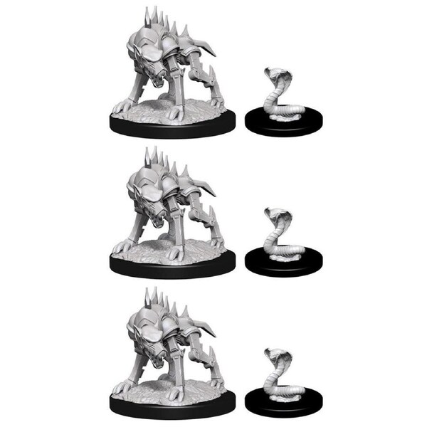 3x 2pc Dungeons & Dragons Nolzur's Marvelous Minis Iron Cobra & Iron Defender