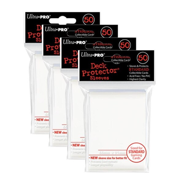 4x 50pc Ultra Pro Card Deck Sleeve Acid Free Protector Storage 66x91mm White