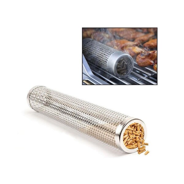 Mesh Pellet Smoker Tube Outdoor Round Cold Hot Stainless Steel Barbecue Smoker Generator