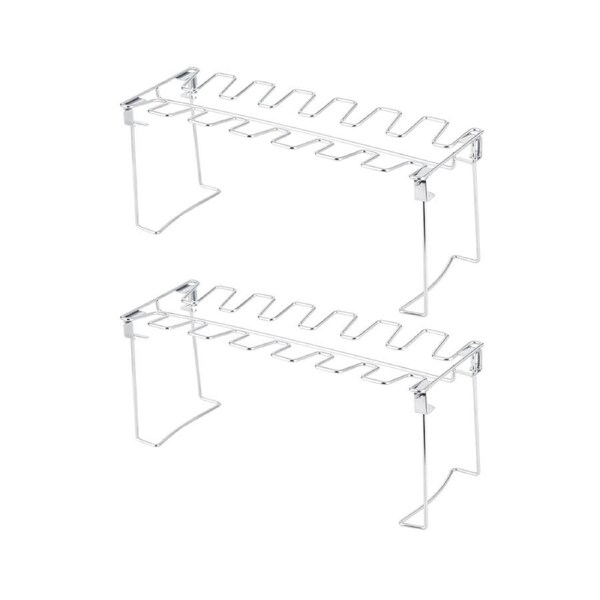 2pcs Stainless Steel Chicken Wing Leg Grill Rack Folding Barbecue Oven Roaster Stand