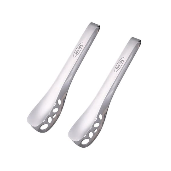 Stainless Steel Food Clip Kitchen Anti Scalding Non Slip Barbecue Steak Clip Hollow Oil Filter Kitchen Tongs Can Be Used For Food Meat Bread Salad