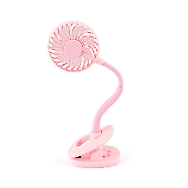 Clip on Mini Fan Portable USB Rechargeable Desk Fan Cooling Fan-Pink