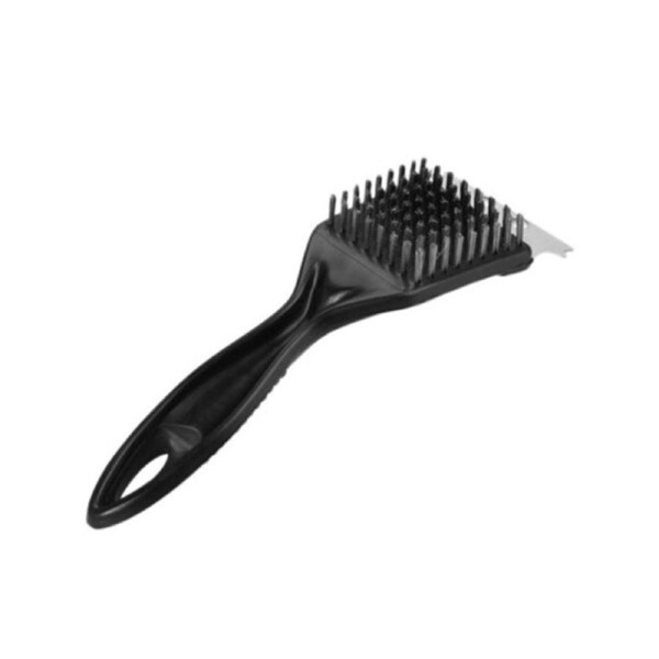 Barbecue Cleaning Brush Safe Non-Stick Plastic Handle BBQ Grill Cleaner Steel Scraper for Kitchen-Black
