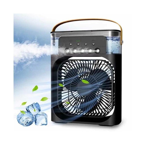 Portable Misting Fan Mini Air Cooler 3 Speeds Powerful USB Desk Fan-Black