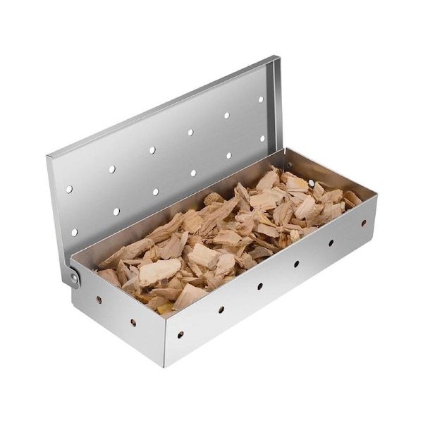 Stainless Steel Smoke Box Barbecue Smoking Wood Chip Smoker Grill Tool Box