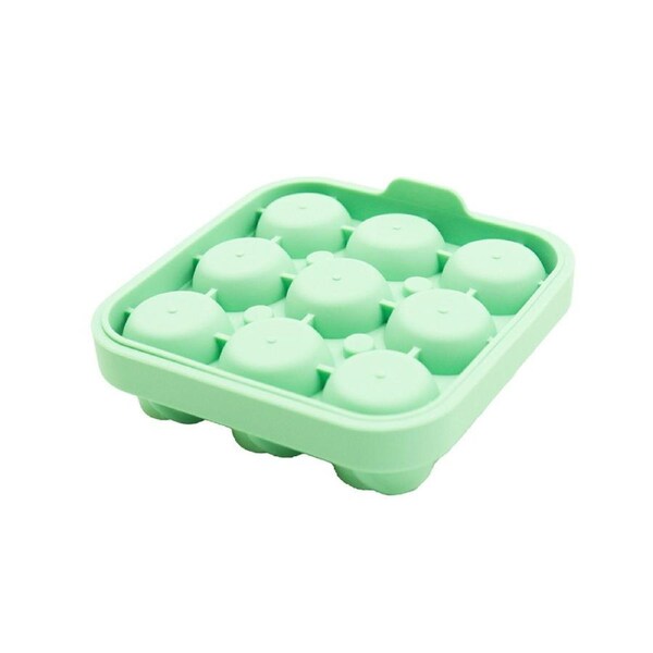 Ice Cube Mold Rose Shape Easy to Release Silicone Removable Lid Ice Tray for Whiskey-Green