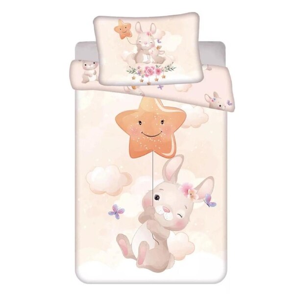 Sweet Home Bunny Star Cotton Quilt Cover Set - Toddler Bed Size