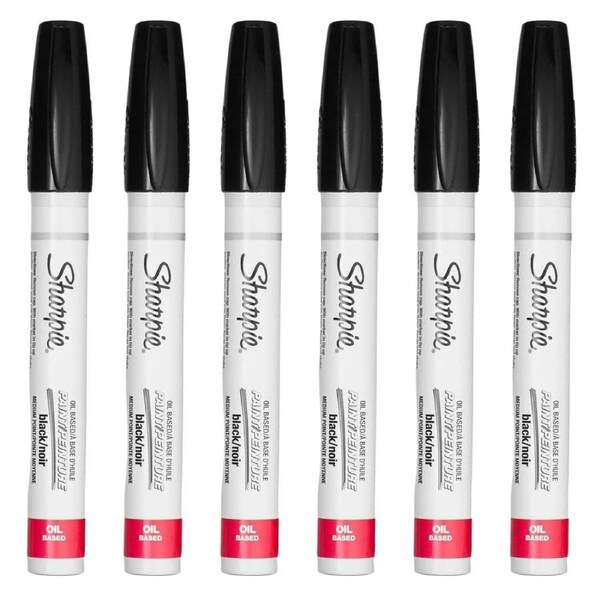 6x Sharpie Oil-Based Paint Marker - Medium Black