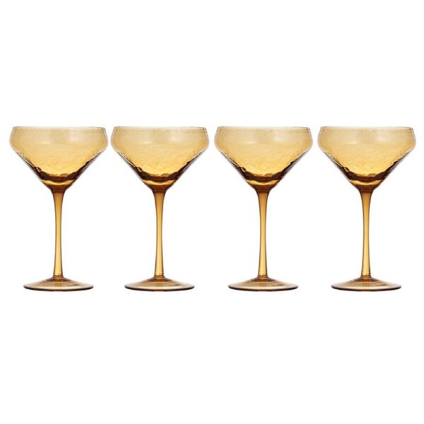 Ladelle Flynn Set of 4 Coupe Glasses - Amber